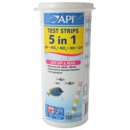 API 5 in 1 Aquarium Test Strips - 100 Strips