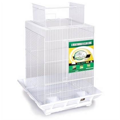 Clean Life Play Top Bird Cage - White